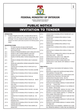 Invitation to Tender