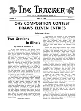 OHS COMPOSITION CONTEST DRAWS ELEVEN ENTRIES by Barbara J