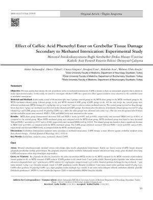 Effect of Caffeic Acid Phenethyl Ester on Cerebellar