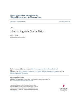 Human Rights in South Africa John T