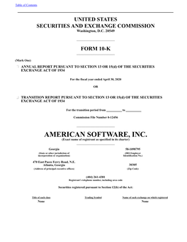 American Software, Inc