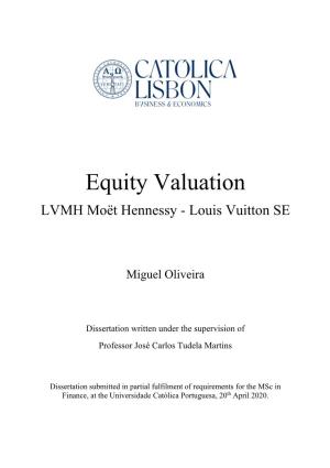 Equity Valuation LVMH Moët Hennessy - Louis Vuitton SE