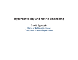 Hyperconvexity and Metric Embedding