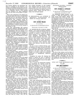 CONGRESSIONAL RECORD— Extensions of Remarks E3057 HON