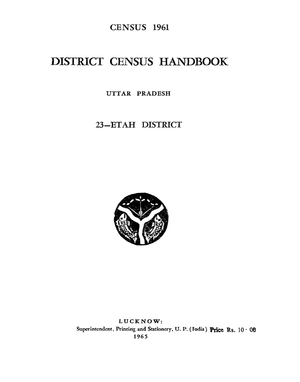 District Census Handbook, 23-Etah, Uttar Pradesh