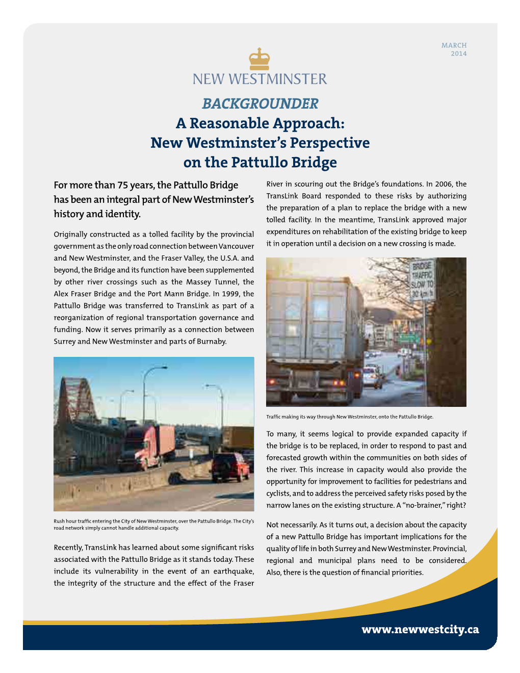 New Westminster's Perspective on the Pattullo Bridge