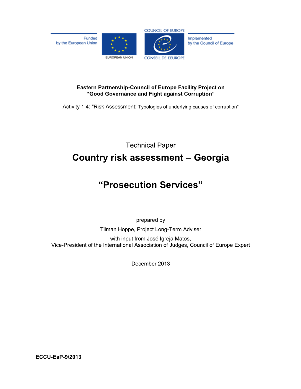 Country Risk Assessment – Georgia “Prosecution Services”