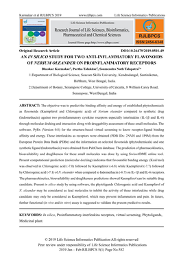 An in Silico Study for Two Anti-Inflammatory