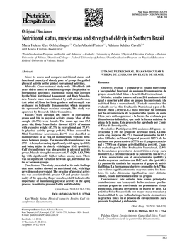 Nutritional Status, Muscle Mass and Strength of Elderly in Southern Brazil