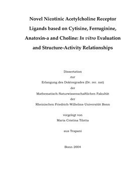 Novel Nicotinic Acetylcholine Receptor Ligands Based