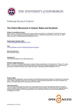 The Oxford Movement in Ireland, Wales and Scotland