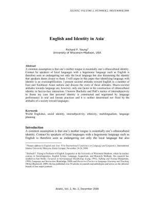 English and Identity in Asia 1