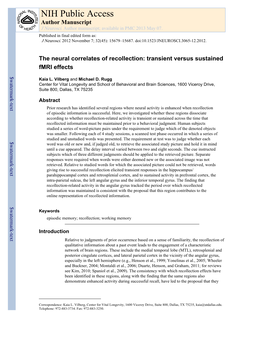 NIH Public Access Author Manuscript J Neurosci