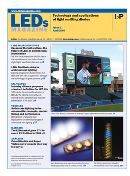 Leds Magazine Is Published by IOP Publishing Ltd and Cabot Media Ltd