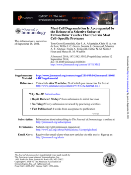 Mast Cell Degranulation Is Accompanied by the Release of A