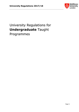 University Regulations for Undergraduate Taught Programmes