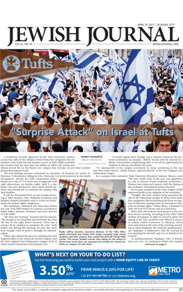 On Israel at Tufts from Page 1 Governance Group
