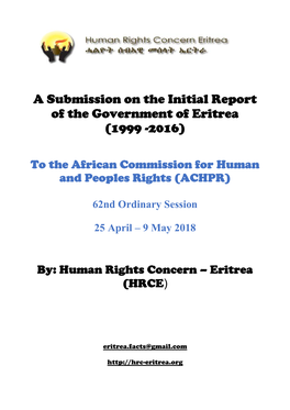 Response to Eritrea: Initial REPORT