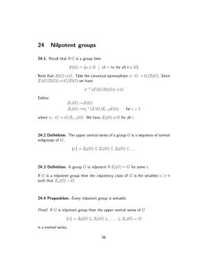 24 Nilpotent Groups