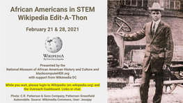 African Americans in STEM Wikipedia Edit-A-Thon