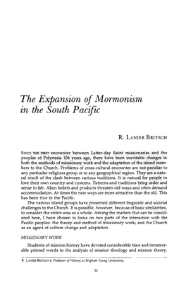 The Expansion of Mormonism in the South Pacific