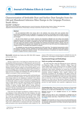 Characterization of Settleable Dust and Surface Dust Samples from The