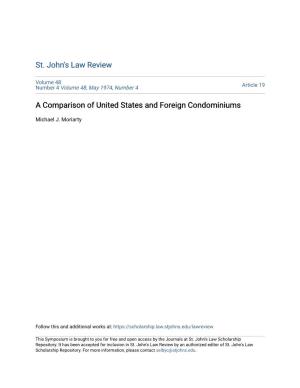 A Comparison of United States and Foreign Condominiums