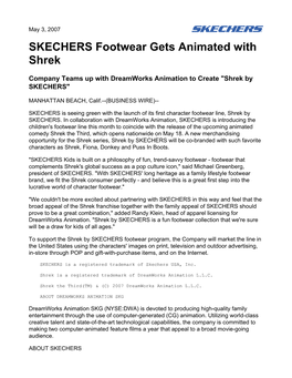 SKECHERS Footwear Gets Animated with Shrek