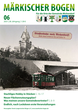 Straßenbahn Nach Michendorf? Mehr Dazu Erfahren Sie Auf Seite 12