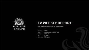 Tv Weekly Report Focused on Weekend Pt Programs