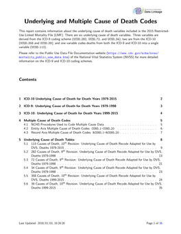 Underlying and Multiple Cause of Death Codes