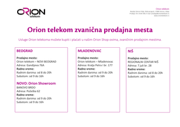 MLADENOVAC NIŠ BEOGRAD NOVO:Orion Showroom