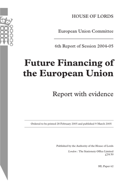 Future Financing of the European Union