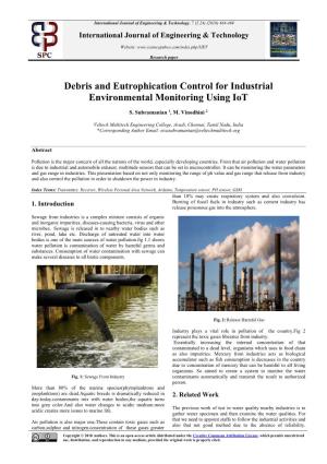 Debris and Eutrophication Control for Industrial Environmental Monitoring Using Iot