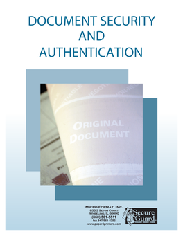 Document Security and Authentication Introduction the Uniform Commercial Code Comparative Negligence