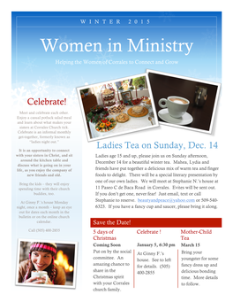 Women in Ministry Newsletter Winter 2015