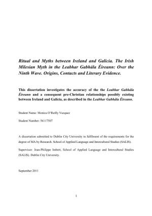 Ritual and Myths Between Ireland and Galicia. the Irish Milesian Myth in the Leabhar Gabhála Éireann: Over the Ninth Wave