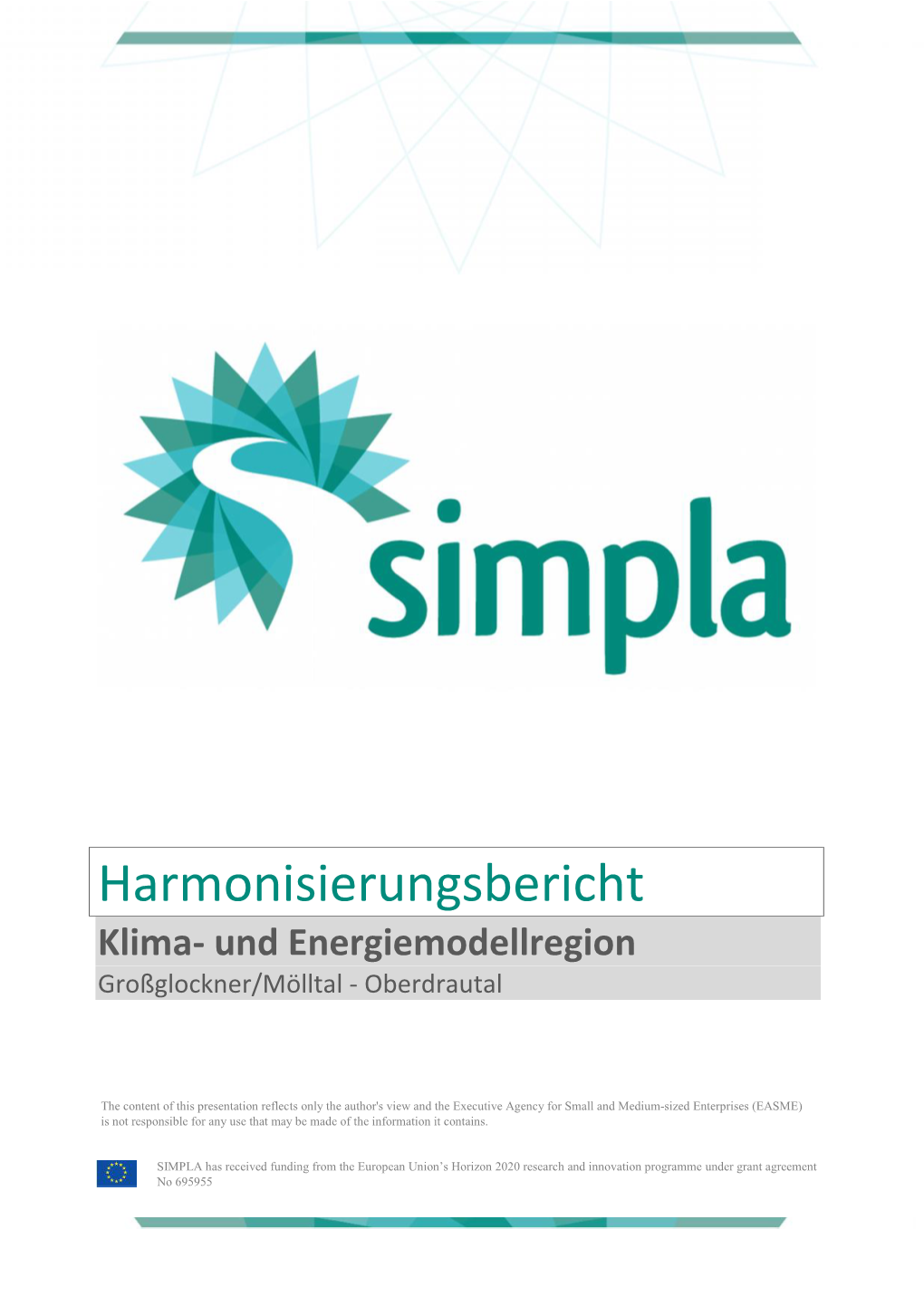 Harmonisierungsbericht Klima- Und Energiemodellregion Großglockner/Mölltal - Oberdrautal
