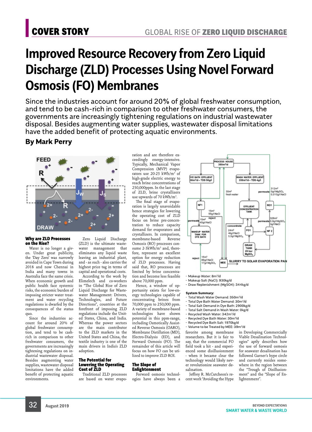 Improved Resource Recovery from Zero Liquid Discharge (ZLD) Processes Using Novel Forward Osmosis (FO) Membranes