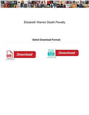 Elizabeth Warren Death Penalty