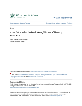 In the Cathedral of the Devil: Young Witches of Navarre, 1608-1614