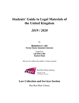 Student Guides' to Legal Materials of the UK
