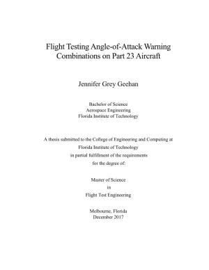 Flight Testing Angle-Of-Attack Warning Combinations on Part 23 Aircraft