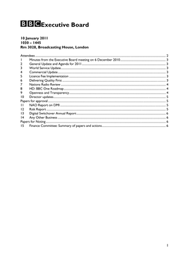 Executive Board Minutes January 2011