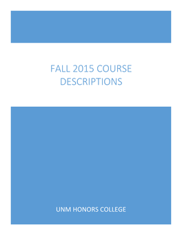 Fall 2015 Course Catalog