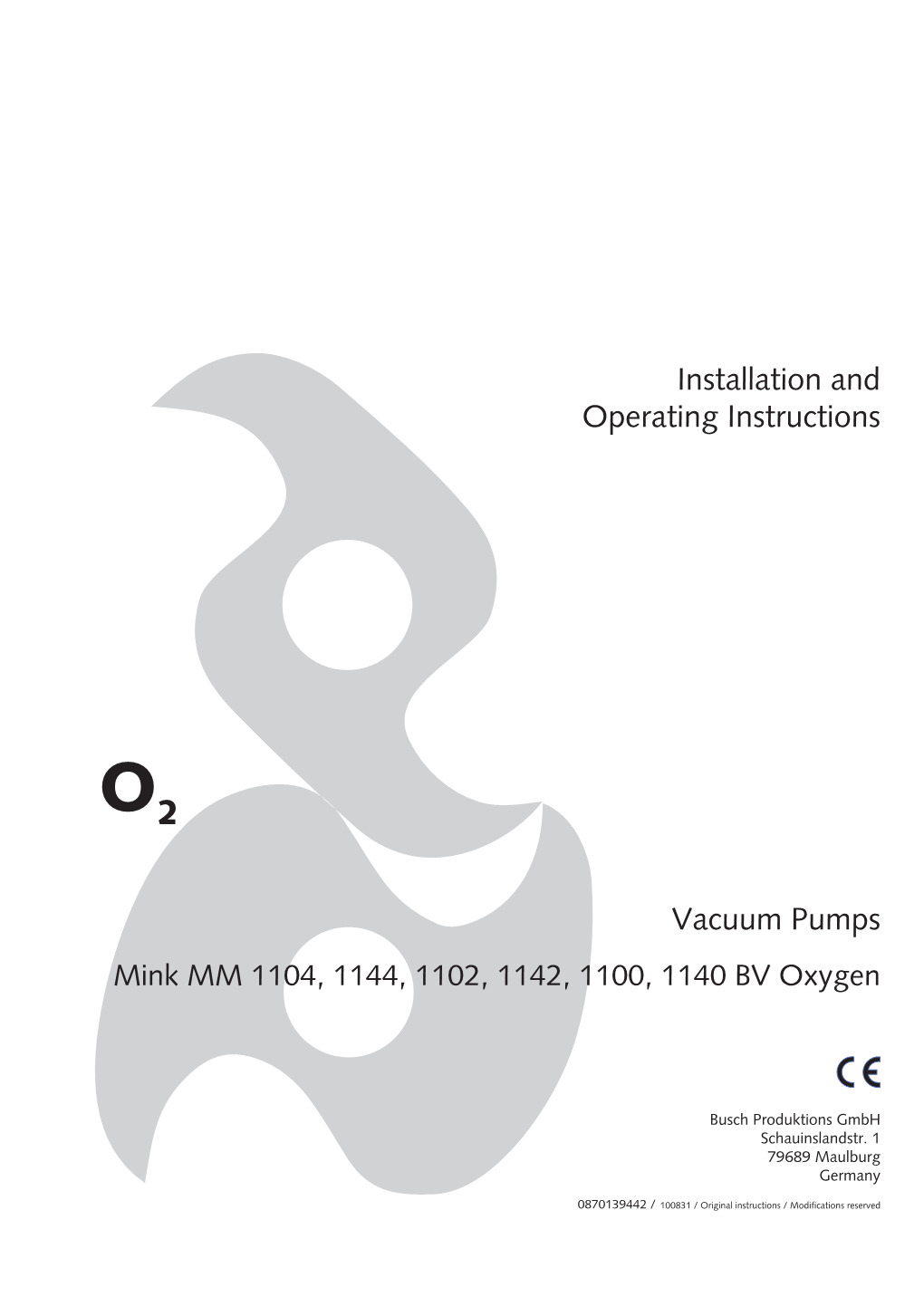 Installation and Operating Instructions Vacuum Pumps