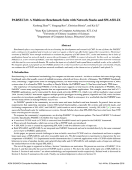 PARSEC3.0: a Multicore Benchmark Suite with Network Stacks and SPLASH-2X