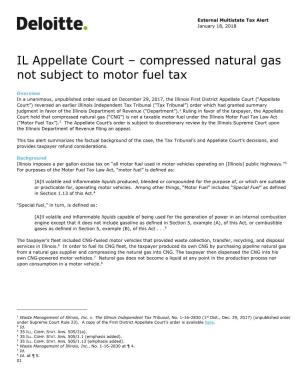 Compressed Natural Gas Not Subject to Motor Fuel Tax