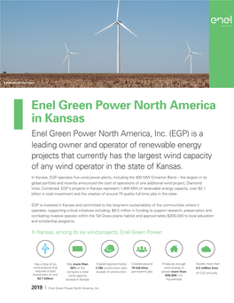 Enel Green Power North America in Kansas Enel Green Power North America, Inc