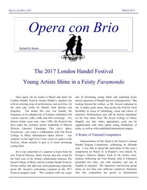 The 2017 London Handel Festival Young Artists Shine in a Feisty Faramondo